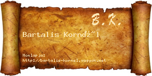 Bartalis Kornél névjegykártya