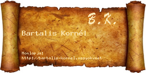 Bartalis Kornél névjegykártya