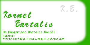 kornel bartalis business card